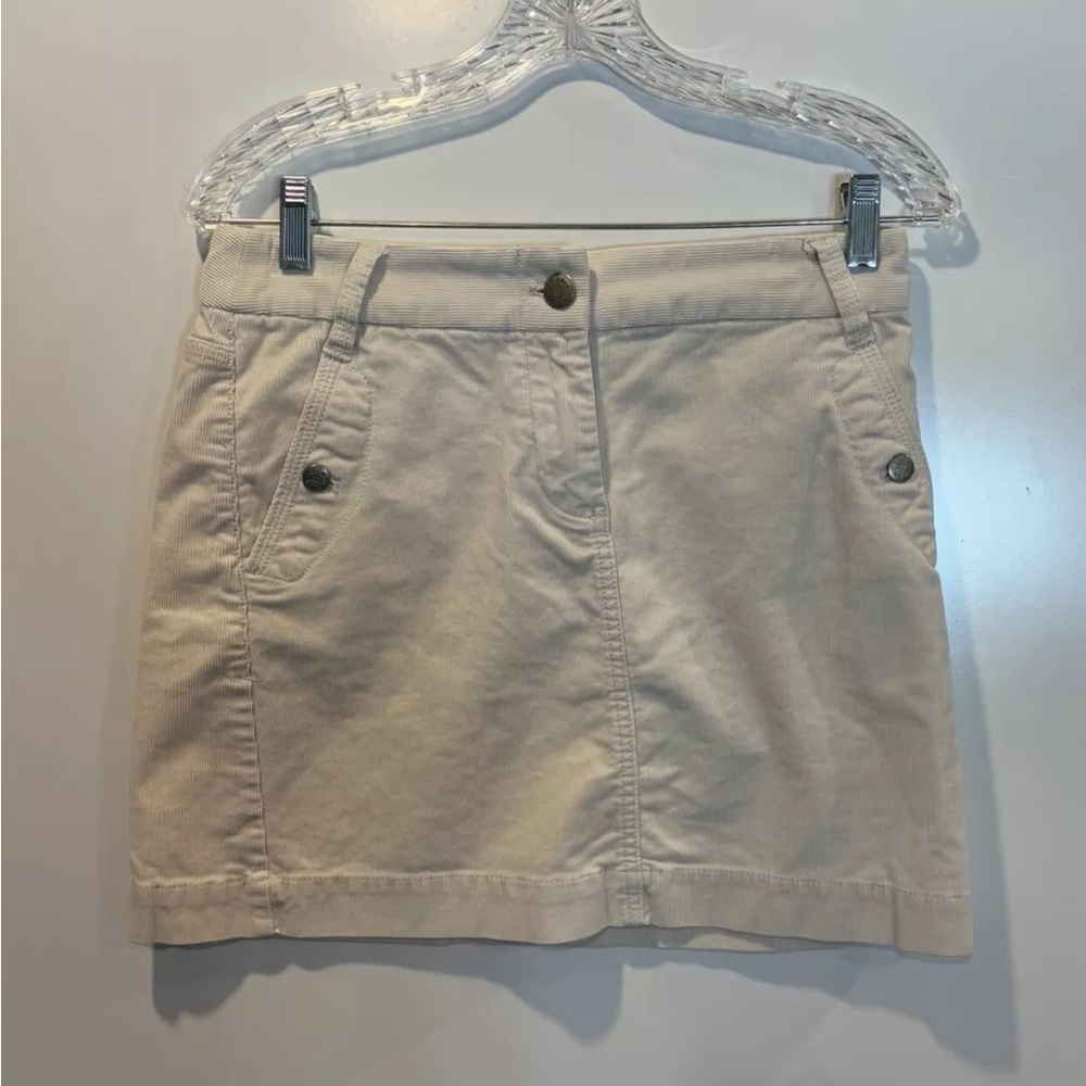 J.Crew Stretch Vintage Cords Mini Skirt Ivory Corduroy‎ Size 2 78130 FA06